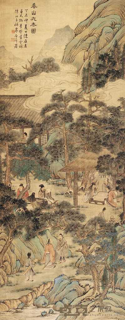 陈康侯等 香山九老图 立轴 214×85cm